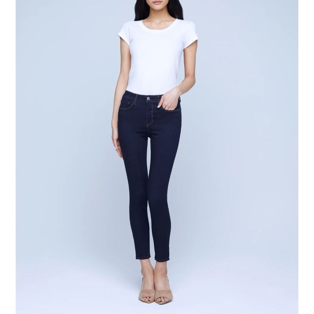 L'agence Margot high rise skinny jeans Midnight dark blue indigo size 24 - Picture 2 of 13